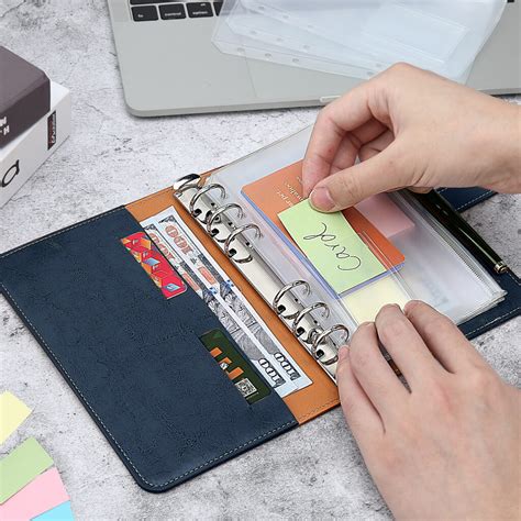 <strong>A6</strong> Cash Envelopes <strong>Binder Wallet</strong> with 80 Rose Gold Letter Stickers, PU Leather Budget Planner Notebook with 12Pcs Zipper Pockets, 12Pcs Expense Tracker, Purple Coupon Organizer Lose Leaf Cash <strong>Binder</strong> fo. . A6 wallet binder